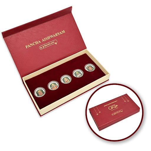Sacred Pancha Aishwaryam Silver Coins